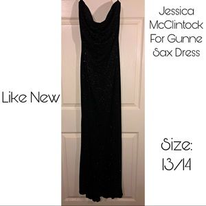 Jessica McClintock Gunne Sax Black Strapless dress
